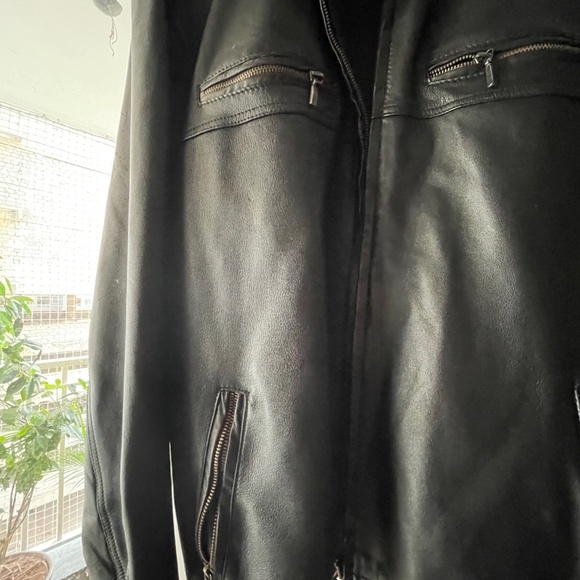 Leather men's jacket size L - Picture 3 of 6